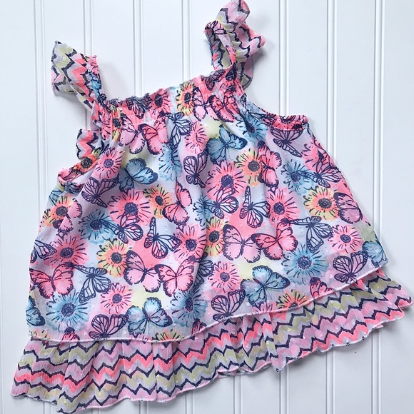 •Little Lass• chiffon flutter tank - Picture 4 of 5